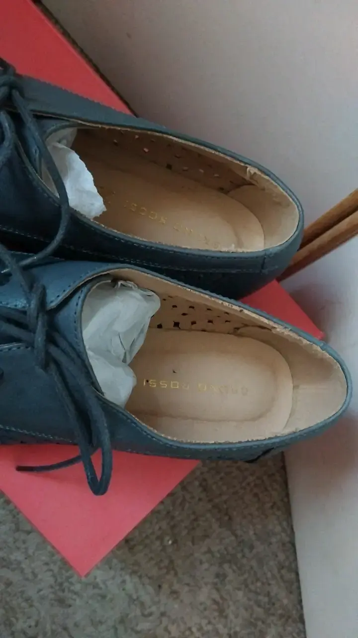 Zapatos de cuero calados gris oscuro - 2
