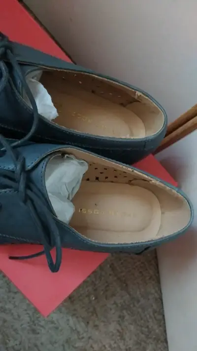 Zapatos de cuero calados gris oscuro - miniatura 2