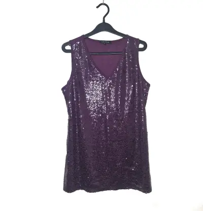 Blusa sin mangas con lentejuelas morada - miniatura 2