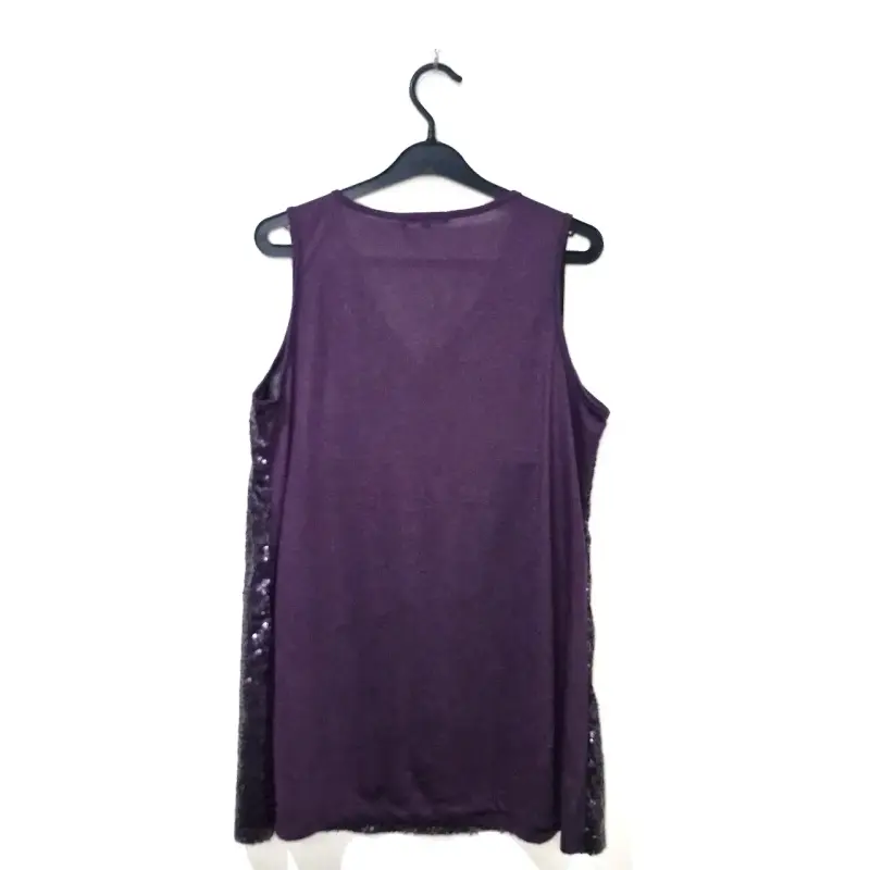 Blusa sin mangas con lentejuelas morada - 3