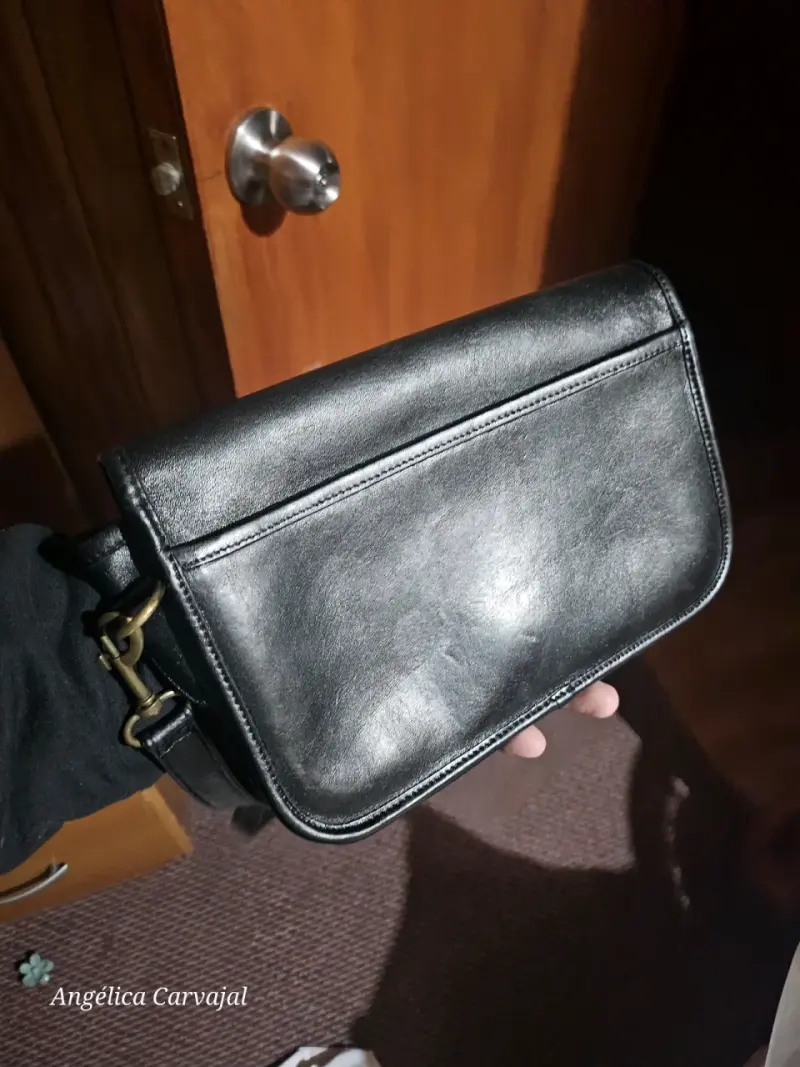 Cartera de cuero couch vintage negra elegante - 3