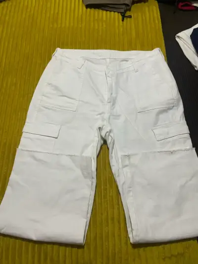 Pantalones cargo blancos unisex - miniatura 1