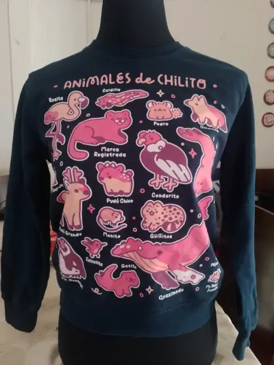 Polerón azul con diseño Animales de Chilito - miniatura 1
