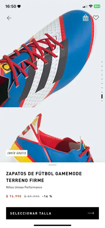 Zapatos fútbol Niño Adidas Gamemode TF J LEGO - miniatura 4