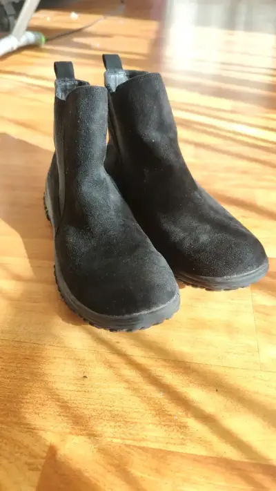 Botines de gamuza negros para mujer - miniatura 1