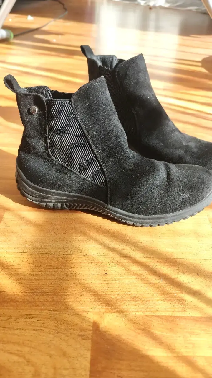 Botines de gamuza negros para mujer - 2