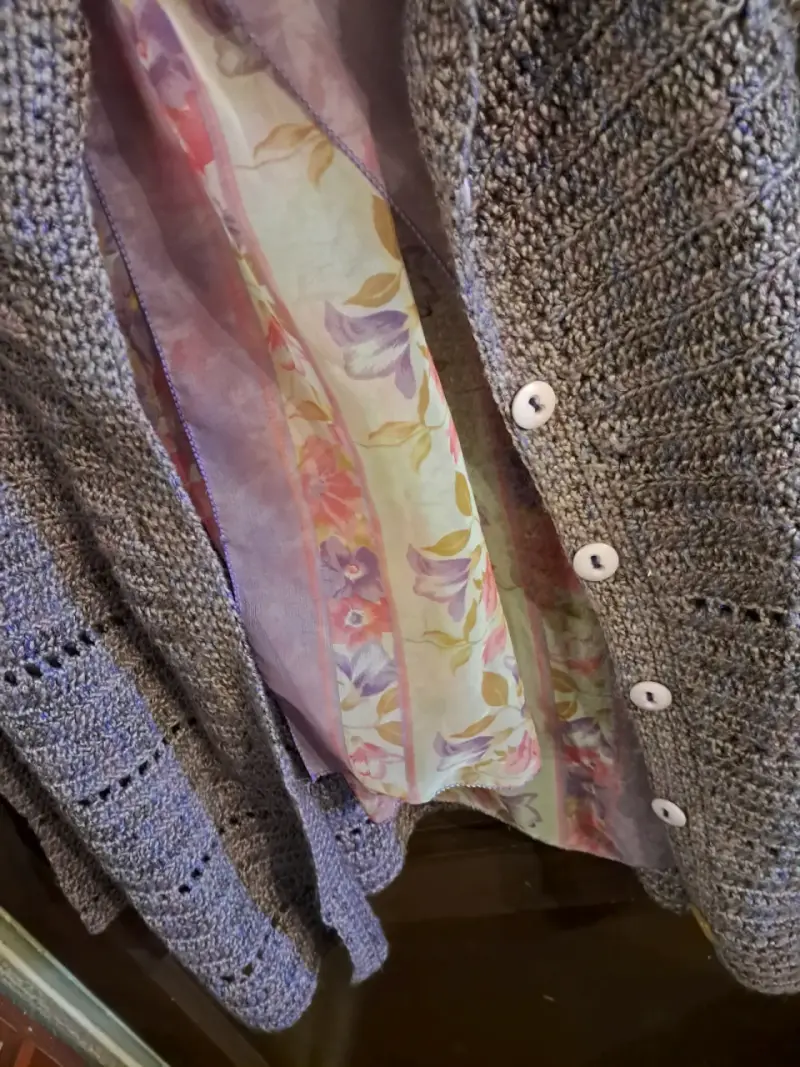 Chaleco tejido ÿ bufanda floral - 2