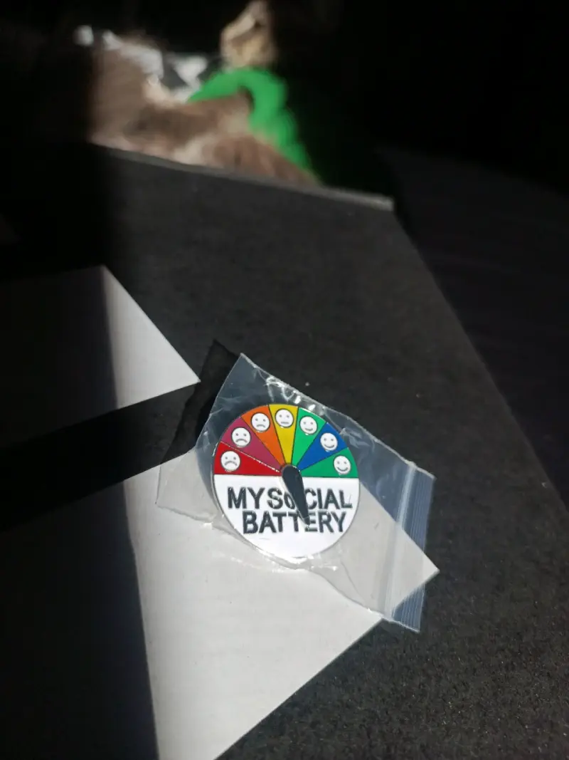 Pin divertido 'My Social Battery' - 1