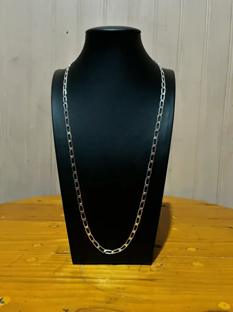 Cadena de plata estilo eslabón