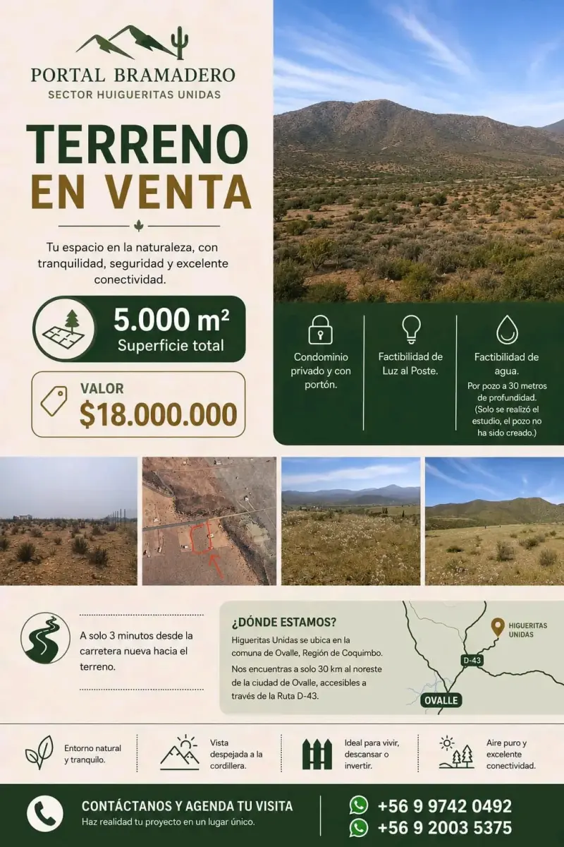 Terreno en venta en Huigueritas Unidas, Ovalle