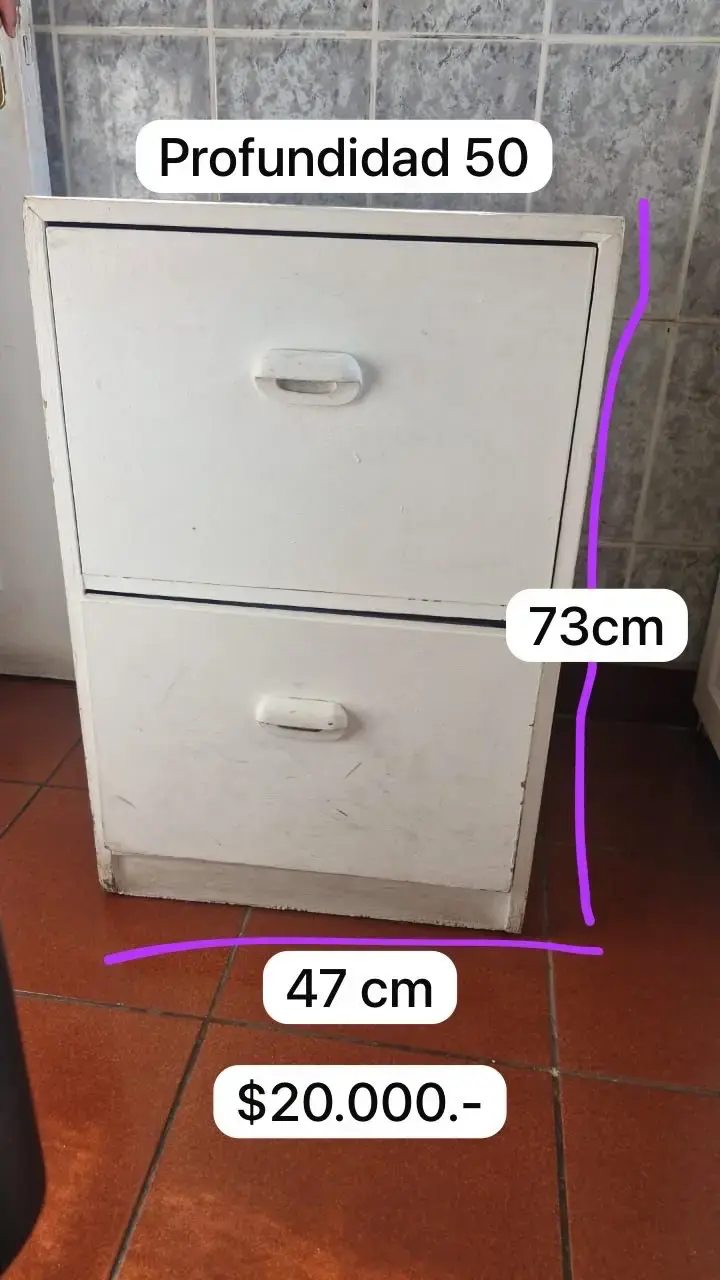 Cajonera blanca de dos cajones