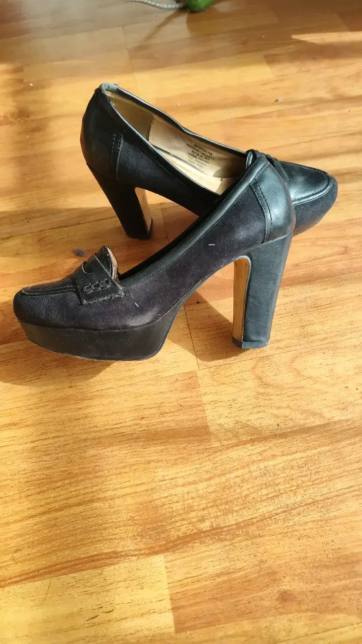 Zapatos de tacón bajo negros para mujer - 2