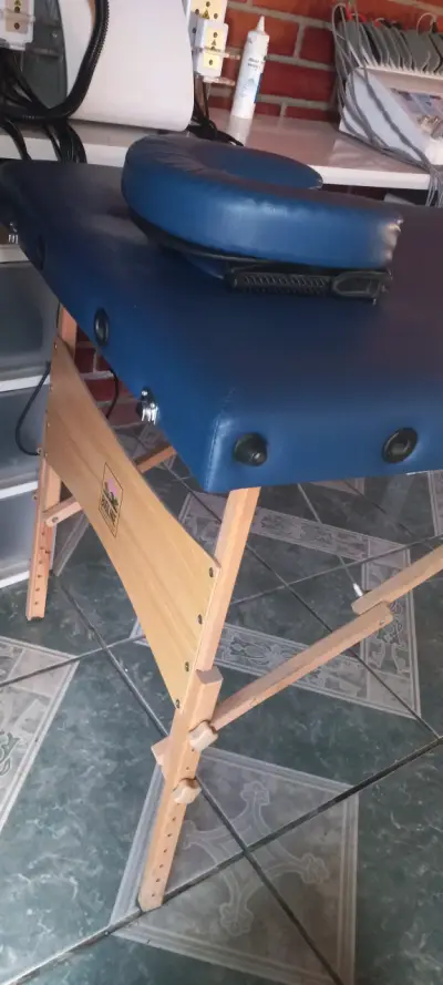 Camilla de masaje plegable azul - miniatura 3