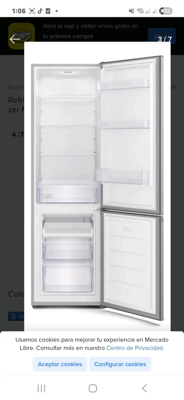 Refrigerador de dos puertas color gris - 6