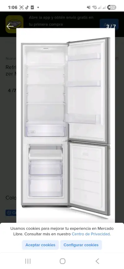 Refrigerador de dos puertas color gris - miniatura 6