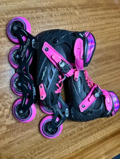 Patines en línea Cityrun negros y rosados - miniatura 1