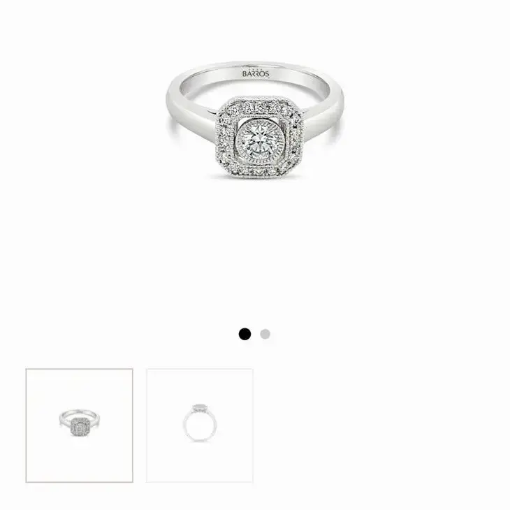 Anillo de platino y diamante octagonal Casa Barros - 1