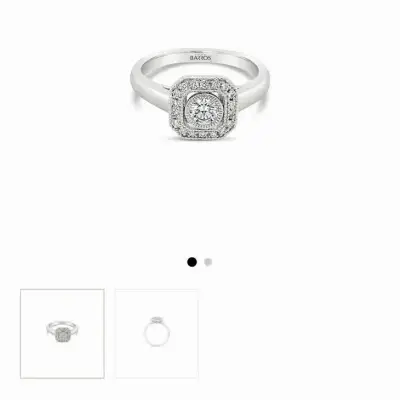 Anillo de platino y diamante octagonal Casa Barros - miniatura 1