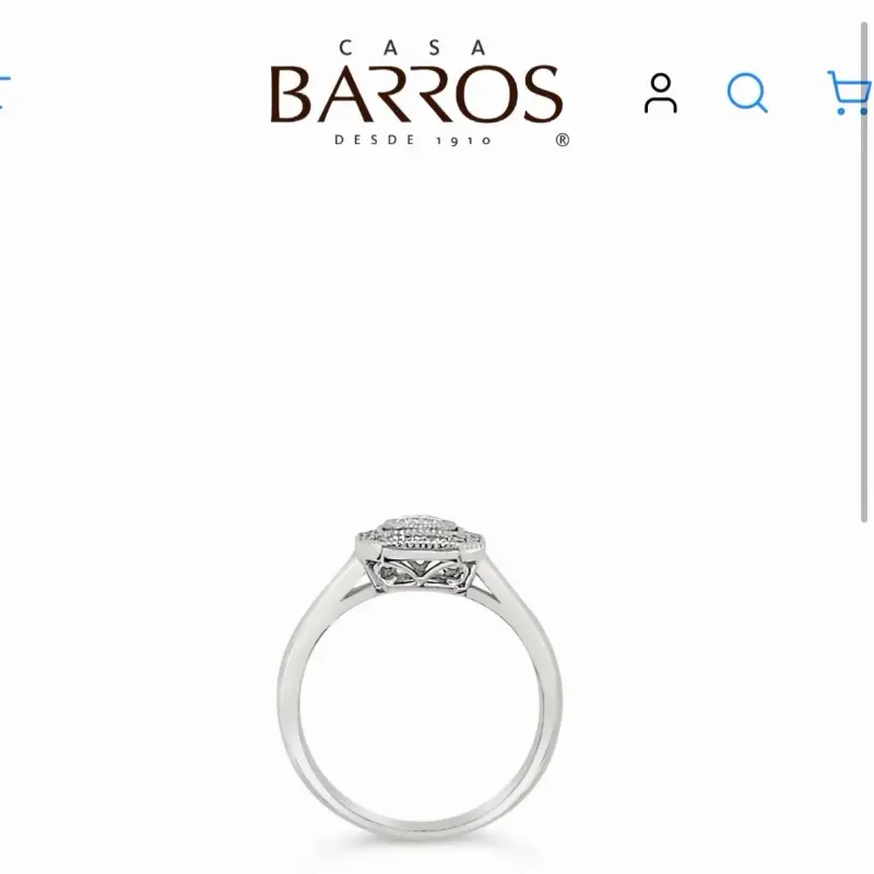 Anillo de platino y diamante octagonal Casa Barros - 2