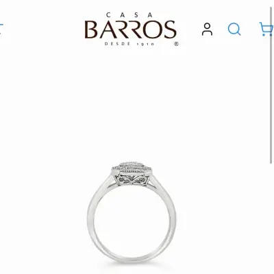 Anillo de platino y diamante octagonal Casa Barros - miniatura 2