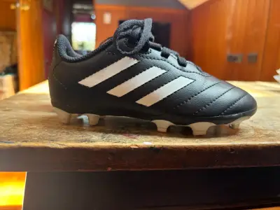 Zapatillas de fútbol Adidas negras con blanco - miniatura 4