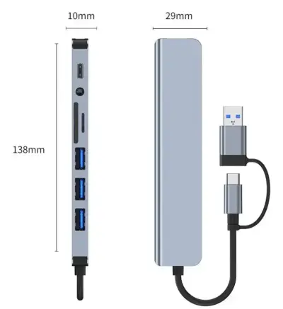 Hub USB-C multifuncional con múltiples puertos - miniatura 2