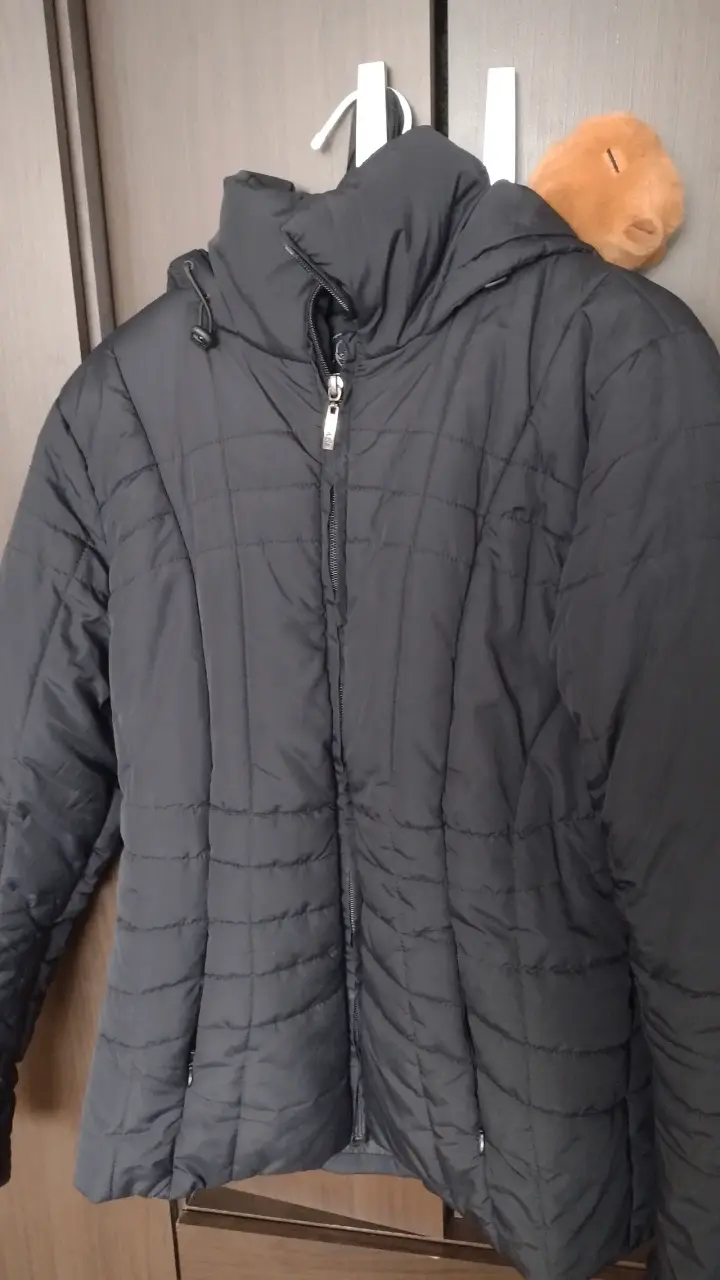 Chaqueta acolchada negra con capucha