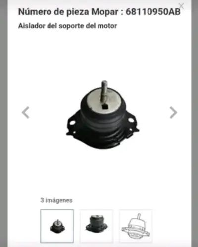 Aislador de soporte de motor Mopar 68110950AB - miniatura 1