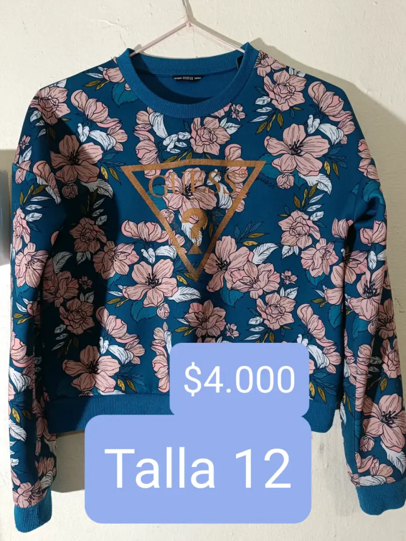 Polerón floral Guess azul talla 12