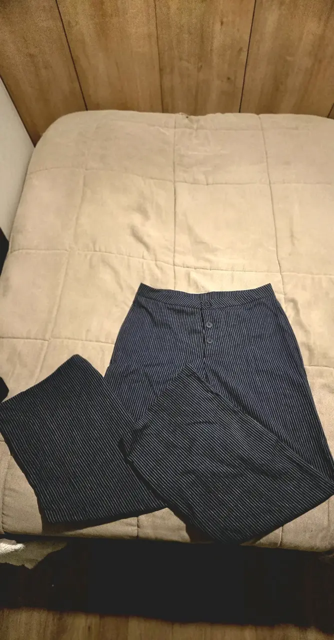 Pantalones de rayas azul marino para mujer - 2