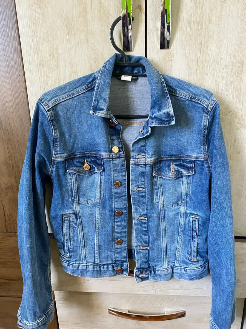 Chaqueta de mezclilla azul para mujer - 1