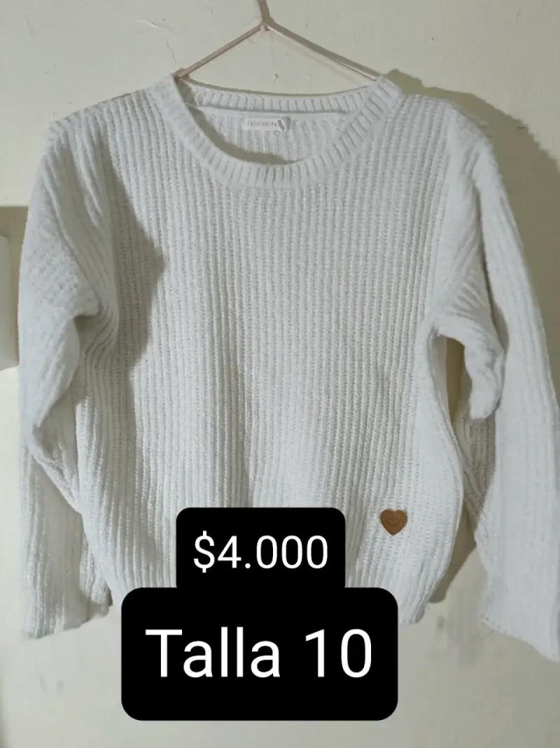 Suéter blanco de punto talla 10