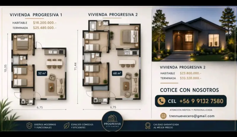 Planos de viviendas progresivas modernas - 1