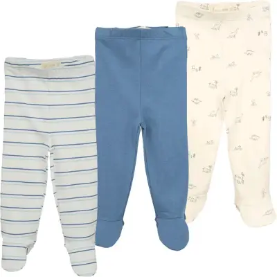 Set de 3 pantalones de bebé con pie - miniatura 1