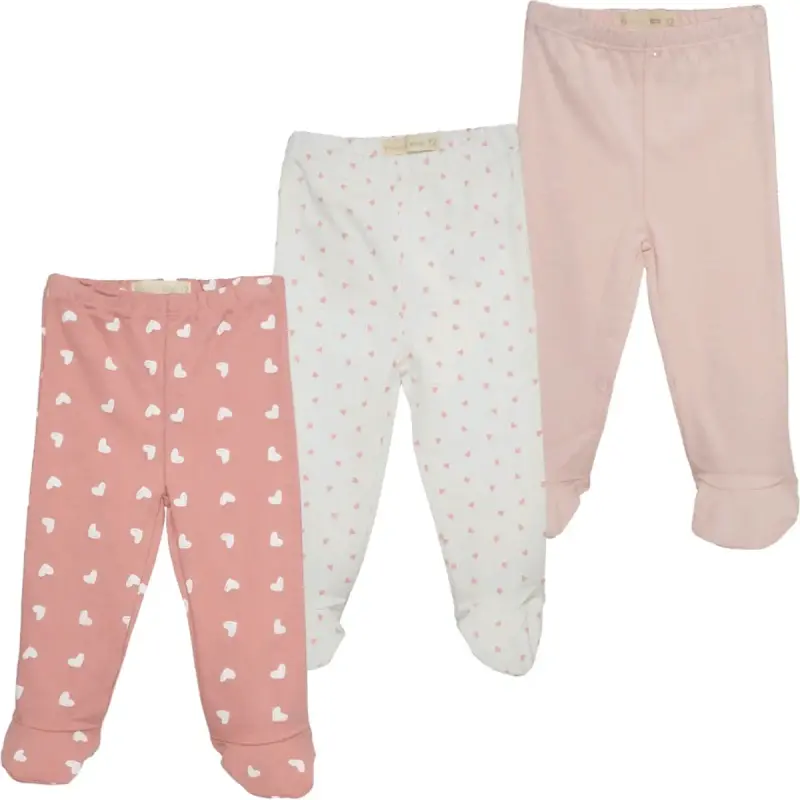 Set de 3 pantalones de bebé con pie - 5