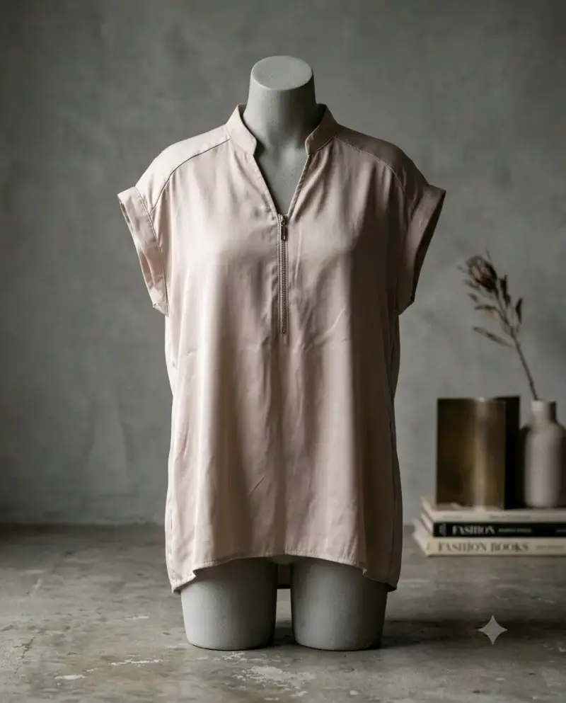 Blusa rosa claro con cierre frontal talla Xl - 1