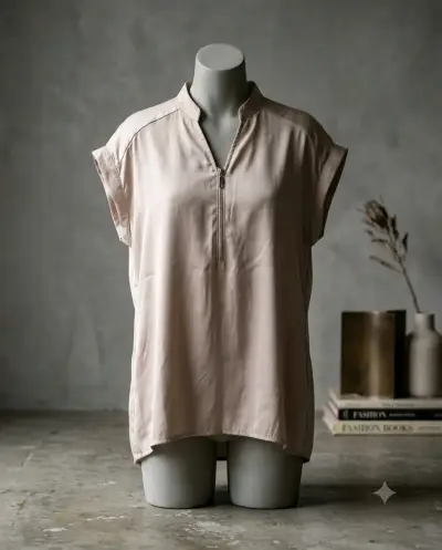 Blusa rosa claro con cierre frontal talla Xl - miniatura 1