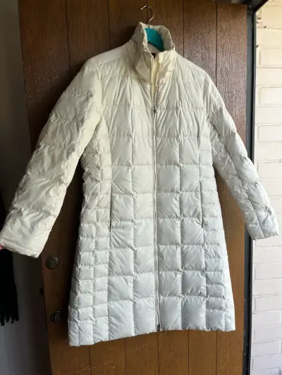 Parka de pluma blanco para mujer - miniatura 1