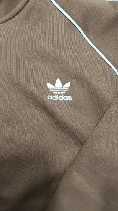 Chaqueta deportiva Adidas marrón con rayas - miniatura 3
