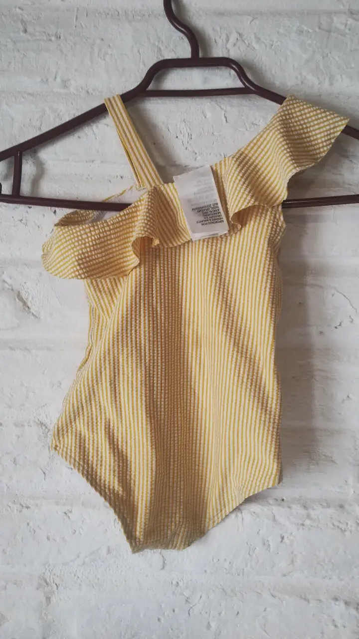 Traje de baño de rayas amarillo para niña - 3