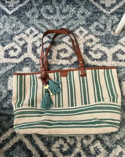 Bolso Fossil  rayado con asas de cuero - miniatura 1