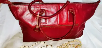 Bolso de cuero rojo elegante - miniatura 2