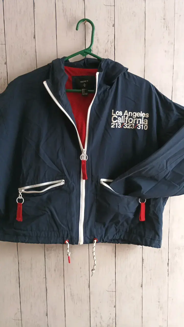 Chaqueta azul Forever 21 con capucha - 1
