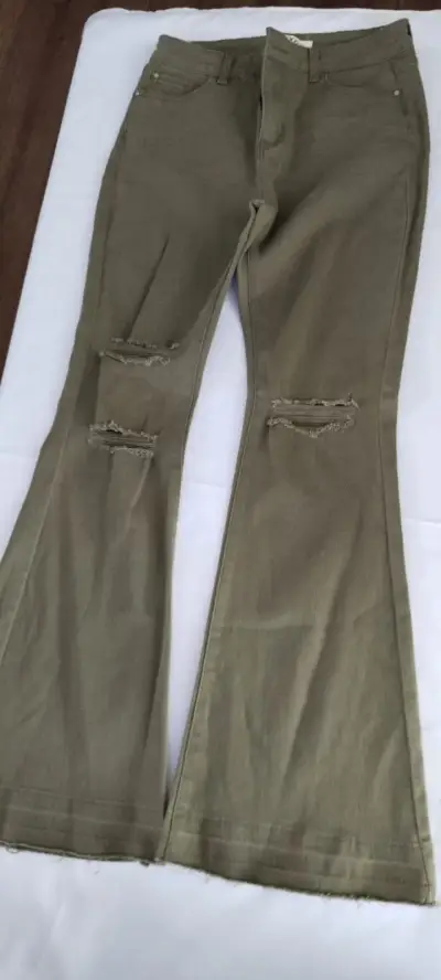 Pantalones de mezclilla verde oliva - miniatura 2