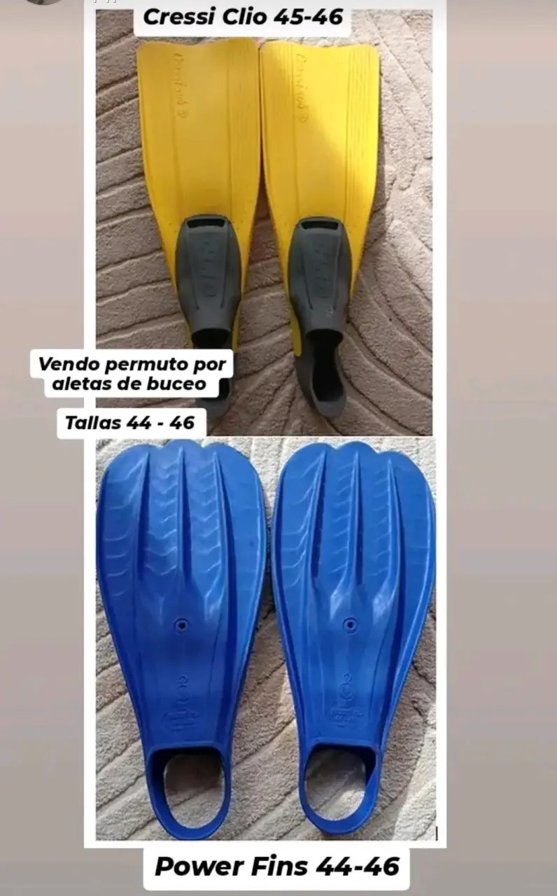 Aletas de buceo Cressi Clio y Power Fins