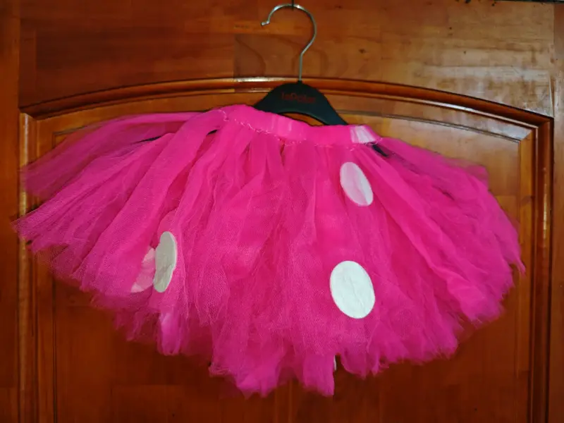 Falda tutú infantil fucsia con lunares - 1
