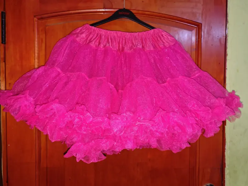 Falda tutú infantil fucsia con lunares - 3