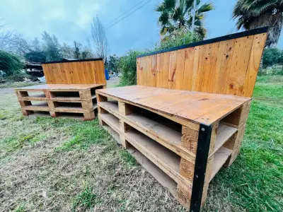 Bancos de madera reciclada para jardín - miniatura 2