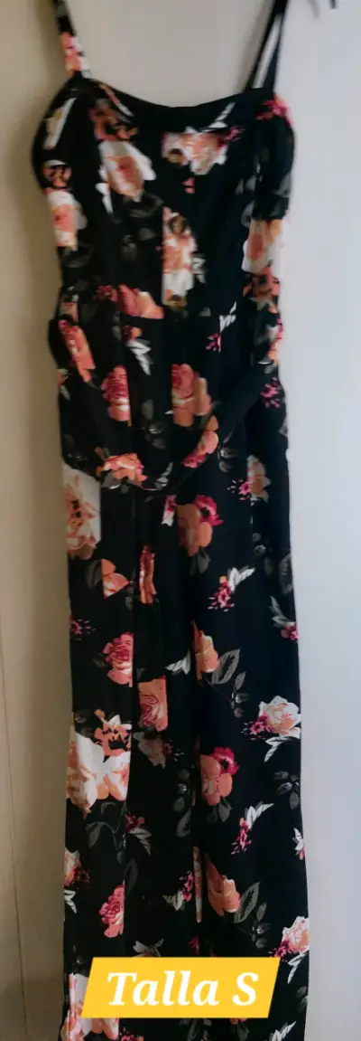 Enterito floral rosa y negro con tirantes - miniatura 2