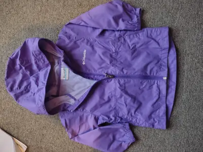 Chaqueta impermeable Columbia morada para niños - miniatura 2